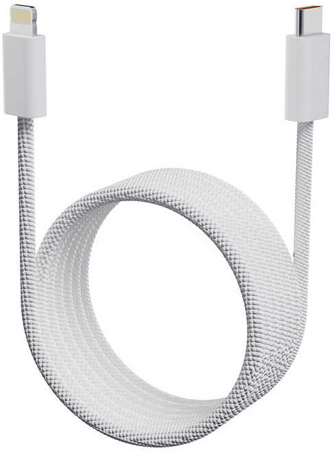 아더어스 슬링키 마그네틱 줄꼬임방지 아이폰 고속충전 케이블 60W C타입-라이트닝, 화이트, 1개, 130cm