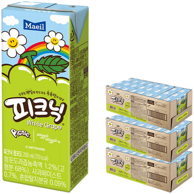 피크닉 청포도, 200ml, 72개