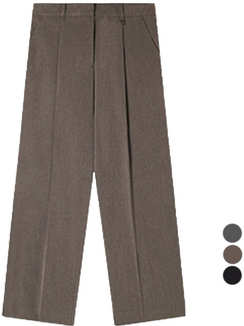 로엠 여성용 원턱 기본버전 히든밴딩 와이드 슬랙스