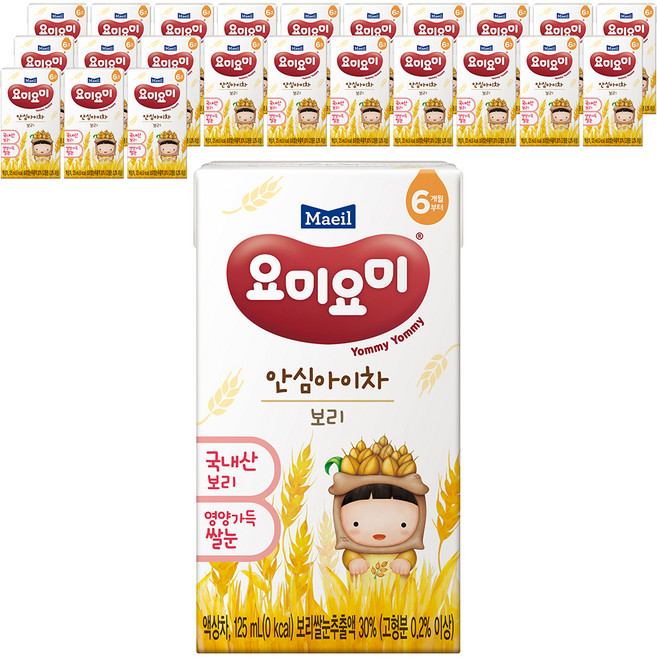 요미요미 안심아이차 보리, 125ml, 24개