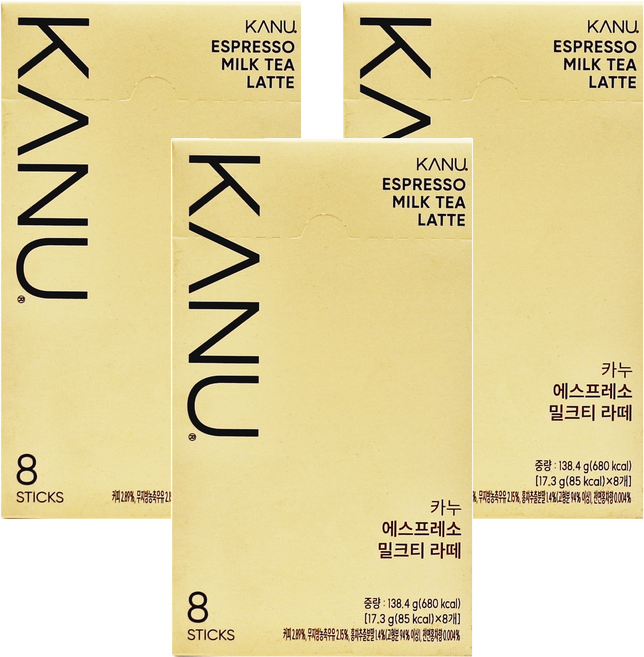 KANU 紅茶拿鐵咖啡, 17.3g, 8條, 3盒