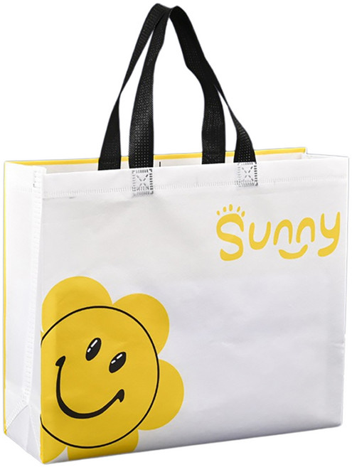 세븐집 스마일 부직포 쇼핑백, 써니, 10개