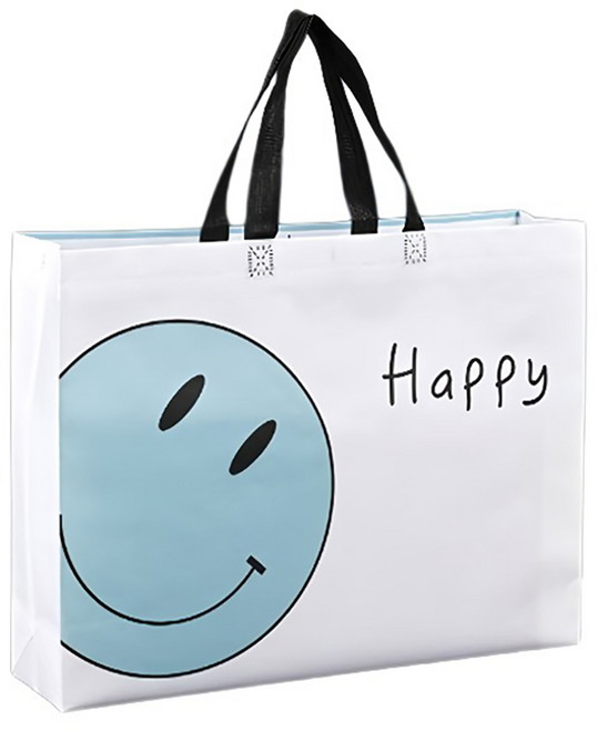 세븐집 스마일 부직포 쇼핑백, 해피민트, 10개