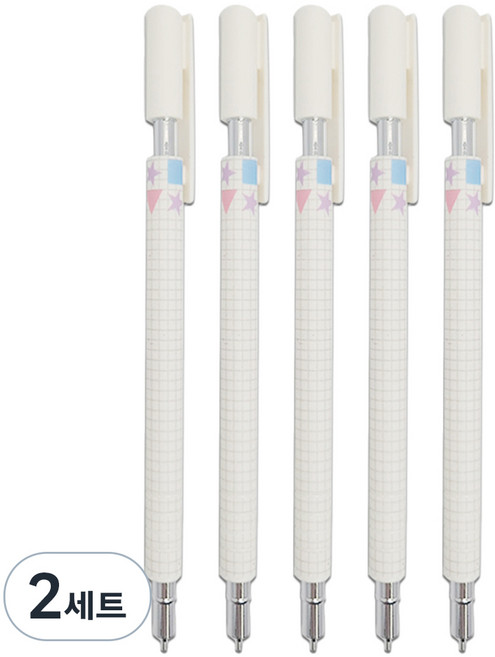 문구담 고급샤프 0.5mm 5p, 화이트, 2세트