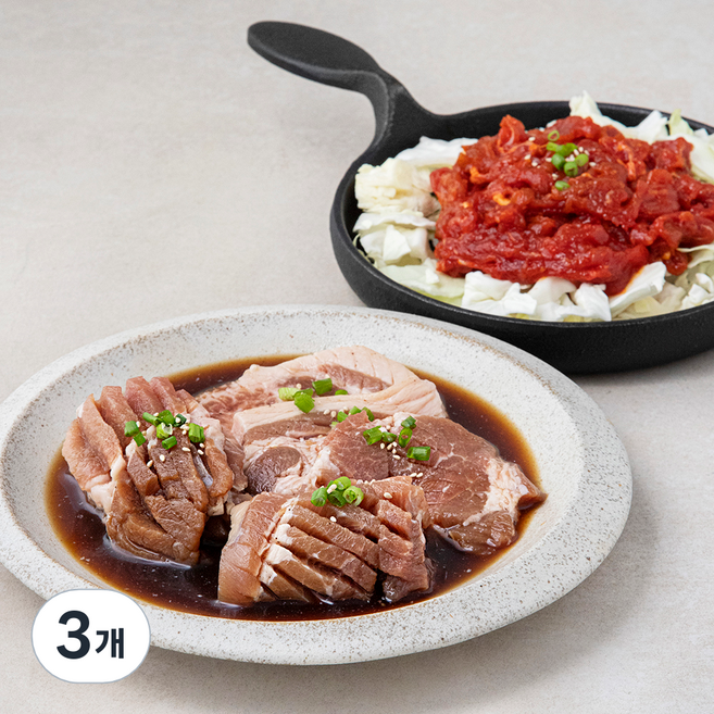 어제 버무린 신선한 칼집돼지왕구이와 닭갈비 한상, 3개, 900g