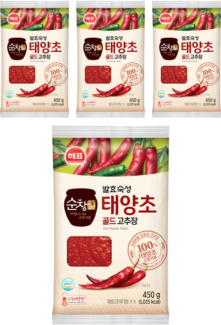 순창궁 태양초 골드 고추장, 450g, 4개