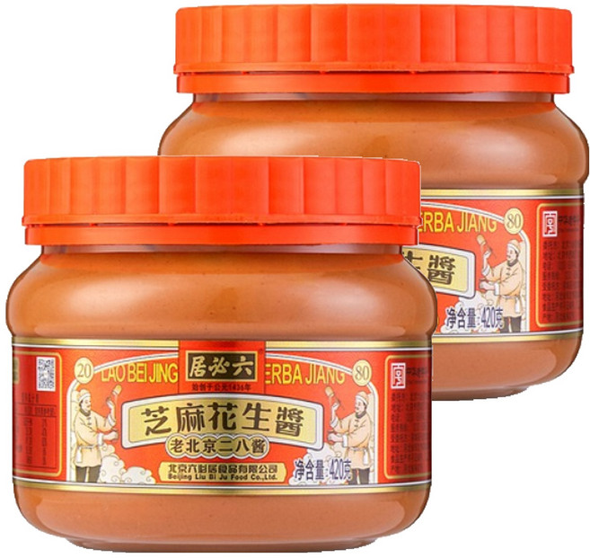 老北京花生芝麻混合芝麻醬, 420g, 2個