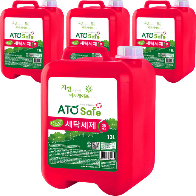 아토세이프 세탁세제 본품, 13L, 4개