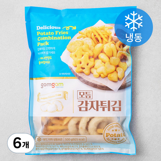 곰곰 모듬 감자튀김(냉동), 500g, 6개