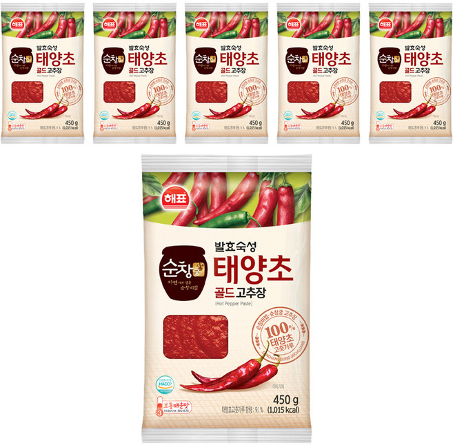 순창궁 태양초 골드 고추장, 450g, 6개