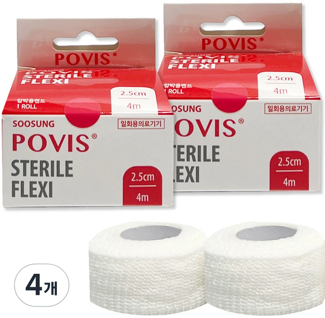 POVIS 수성 스테럴 플렉스 압박용 밴드, 1개입, 4개 - 쿠팡