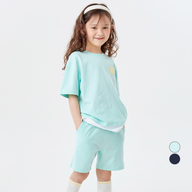 롤리트리 레이어드 써니 반팔 반바지 상하의 세트