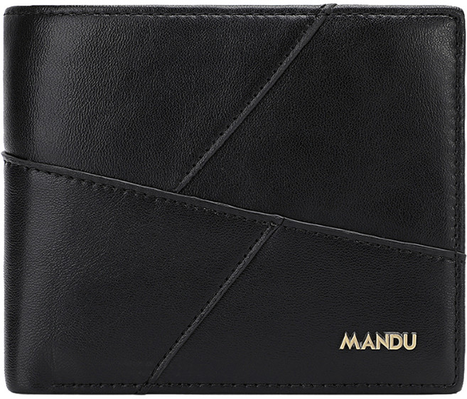 MANDU 漫度 義式經典 防RFID盜刷拼接男士零錢包/皮夾/短夾 120g