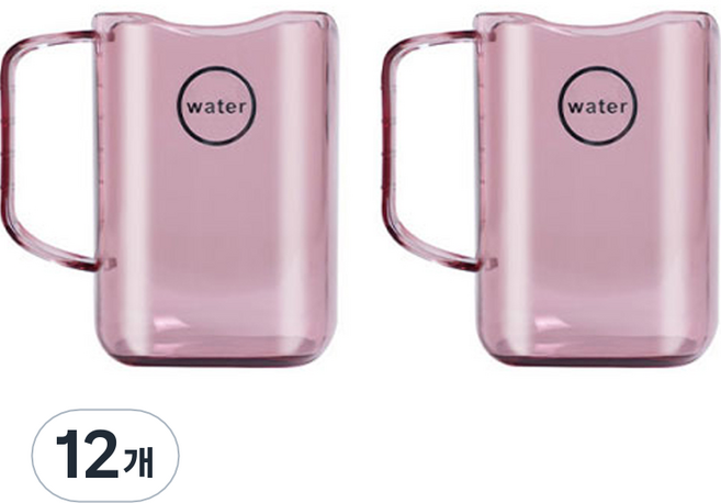 더자카 다용도 클리어 칫솔꽂이 양치컵, 핑크, 12개