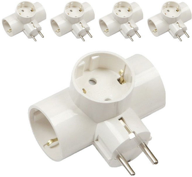 subony 接地T字型16A 3孔延長線, 88mm, 單色, 5個