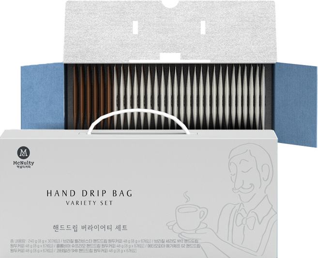 맥널티커피 핸드드립 버라이어티 원두커피 세트 30개입, 커피 5종, 1세트