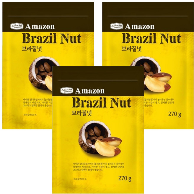 豐富的棕櫚堅果 巴西堅果, 270g, 3包