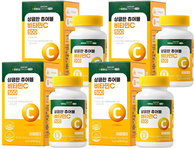 이너랩 상큼한 츄어블 비타민C 500, 60정, 4개