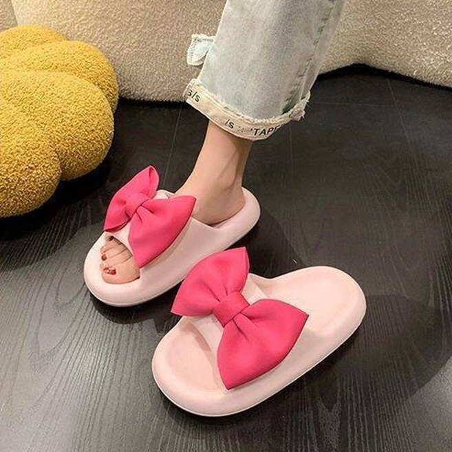 Pinkssum 女款 Arsenne 胖胖大蝴蝶結豐盈氣墊拖鞋 ZWMM6177
