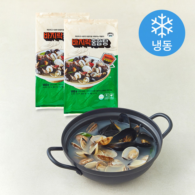 푸딩팩토리 바지락 홍합탕 (냉동), 900g, 2개