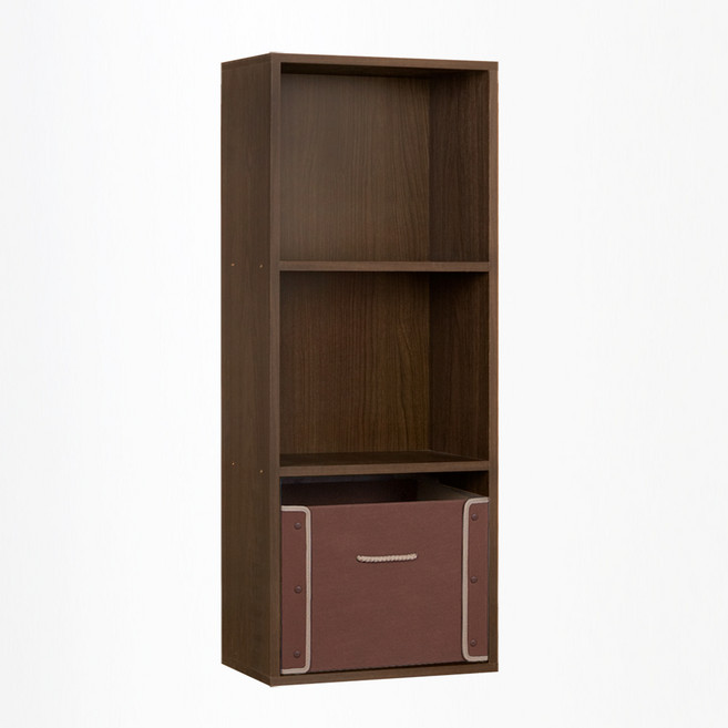 하우디가구 칸높은 칼라박스, 월넛, 3단