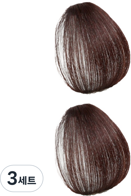 올웨일리 자연스러운 볼륨 시스루뱅 앞머리 부분가발 2p 세트, NO3 다크브라운, 3세트