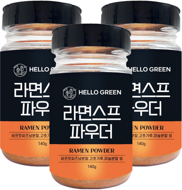 헬로우그린 라면 스프 파우더, 140g, 3개