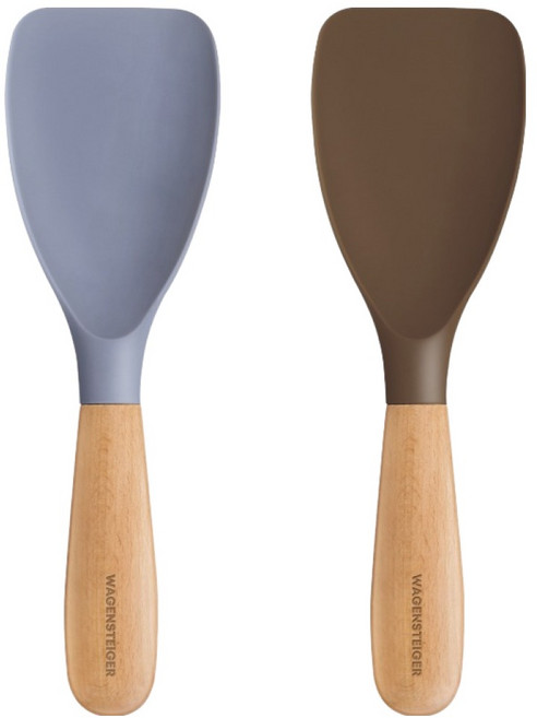 바겐슈타이거 에센자 플래티넘 실리콘 멀티 스패츌라 2종 세트, 페일블루, 코코아, 1세트