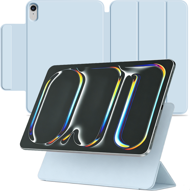 굿밸류 폴리오 엣지핏 아이패드 펜슬 수납 태블릿 케이스, 블루, 1개