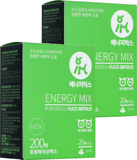 아이앤지메딕스 반려동물 에너지믹스 영양제, 40g, 장건강/유산균, 2개