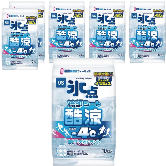 US baby 優生 冰點酷涼濕巾10抽, 1入, 6包