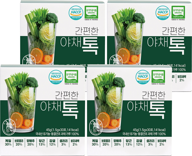 산마을 간편톡 야채톡 30p, 4개, 45g