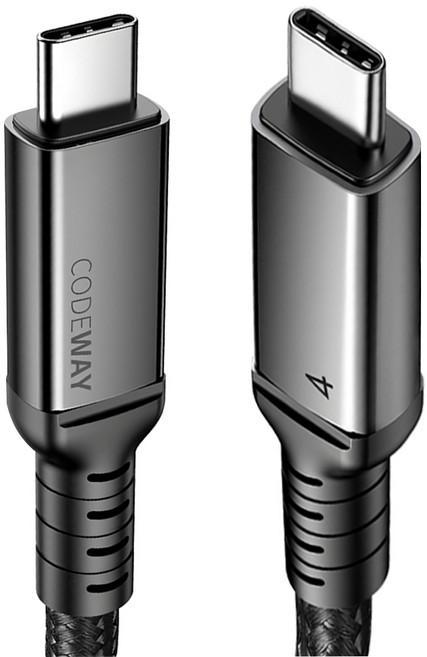 CODEWAY Thunderbolt4 雷電線雙Type-C 傳輸線, 1.2m, 單一顏色, 1條