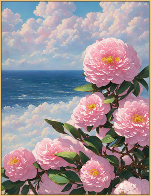 創彩 鑽石畫組 ZSD3499, 粉色花朵, 1組