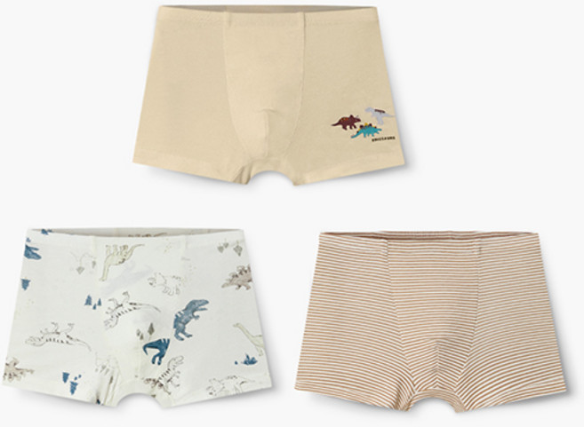 유니프랜드 남아용 쥬라기파크 모달 사각팬티 3종 세트