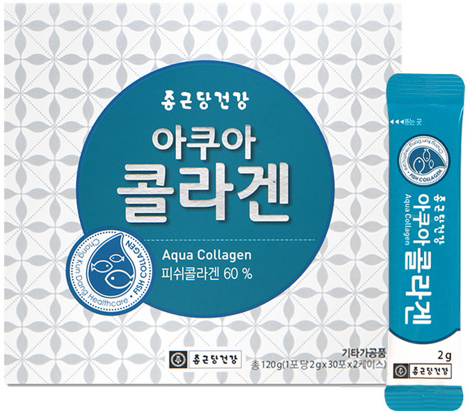 Chong Kun Dang 鍾根堂 魚膠原蛋白粉隨身包 60條, 120g, 1盒