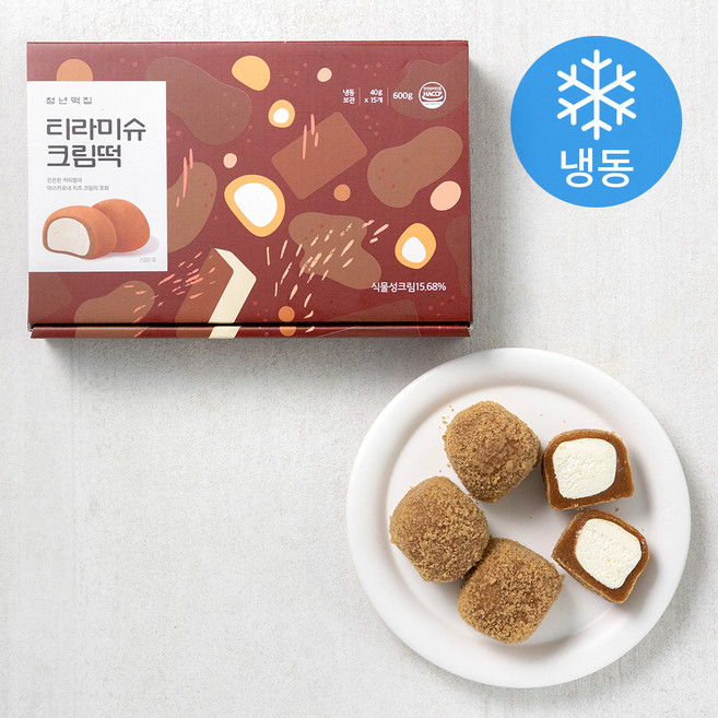 청년떡집 티라미슈 크림떡 (냉동), 40g, 15개입, 1박스