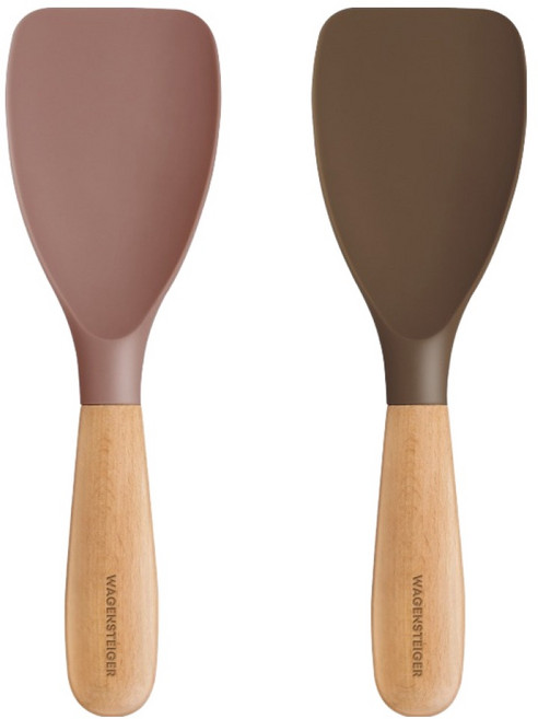 바겐슈타이거 에센자 플래티넘 실리콘 멀티 스패츌라 2종 세트, 로즈핑크, 코코아, 1세트