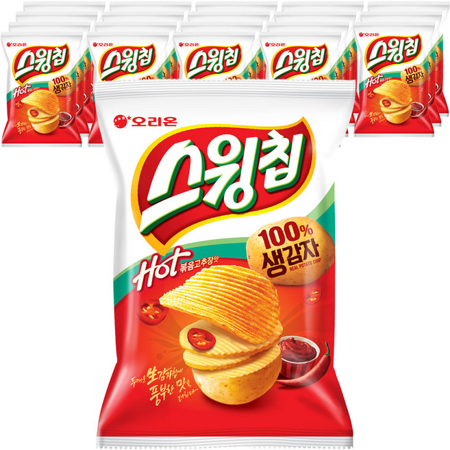 ORION 好麗友 Swing Chip 熱炒辣椒醬味, 124g, 20個