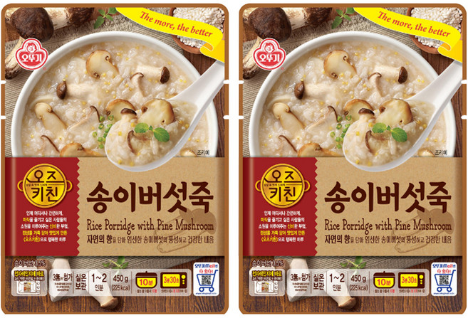 오뚜기 오즈키친 송이버섯죽, 450g, 2개