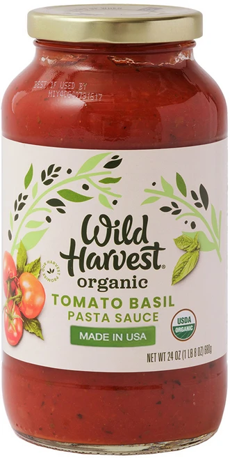 와일드하베스트 유기농 토마토 바질 파스타 소스, 680g, 1개 - 쿠팡