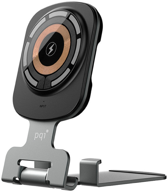 pqi 勁永 WCS15W 15W快充 折疊磁吸無線充電座 支援iPhone 12以上機種, 黑色, 1個