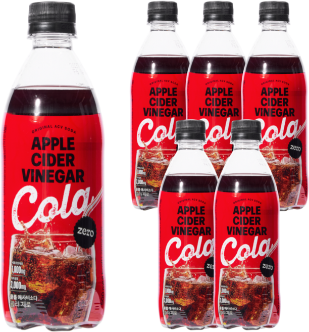 클룹 애사비소다 제로 콜라, 6개, 500ml