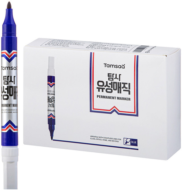 탐사 유성매직 둥근닙, 블루, 12개