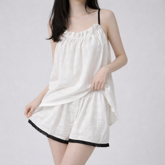 씨오브비 여성용 투피스 슬립 상하의 세트