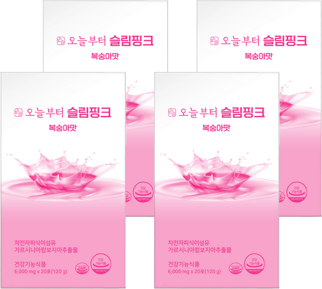 오늘부터 슬림핑크 복숭아맛, 120g, 4개