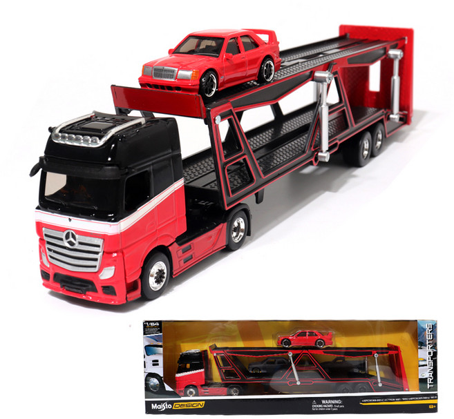 마이스토 트랜스포터 카캐리어 메르세데스 벤츠 악트로스 운송차 다이캐스트 1:64, 레드, 1개
