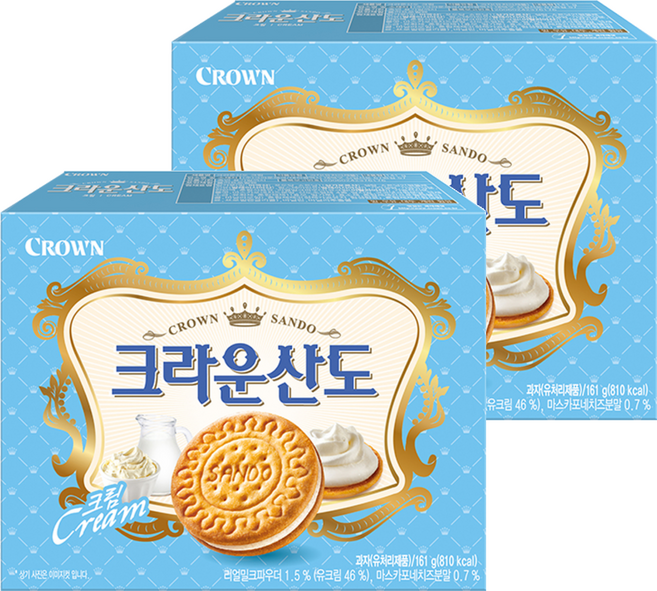 크라운산도 크림, 161g, 2개