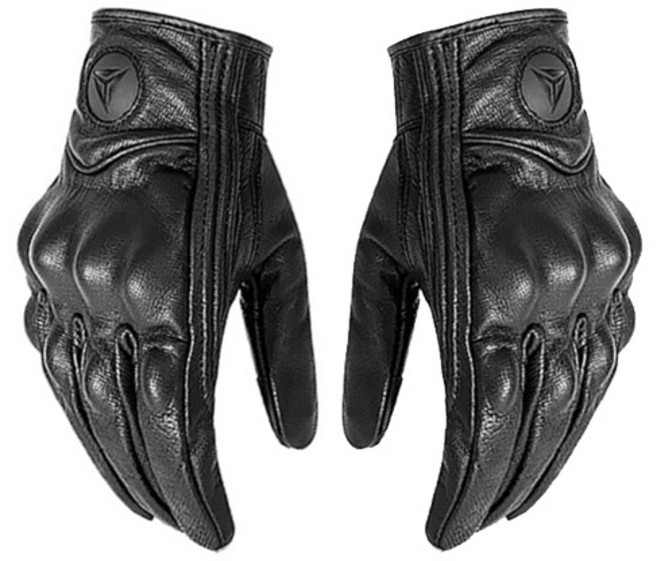 모토울프 천연 양가죽 클래식 바이크 장갑 양손세트 A타입 베이직, 블랙