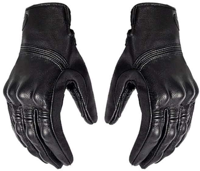 모토울프 천연 양가죽 클래식 바이크 장갑 양손세트 B타입 베이직, 블랙